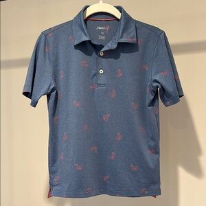 johnnie-O Blue and Pink Performance Polo Shirt
